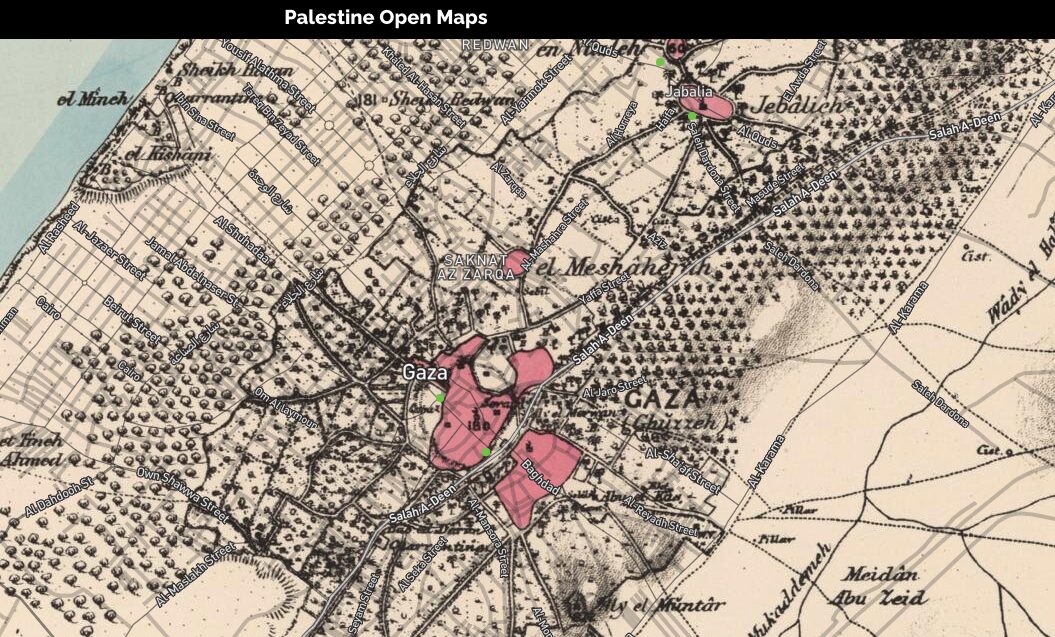 Screenshot from Palestine Open Maps